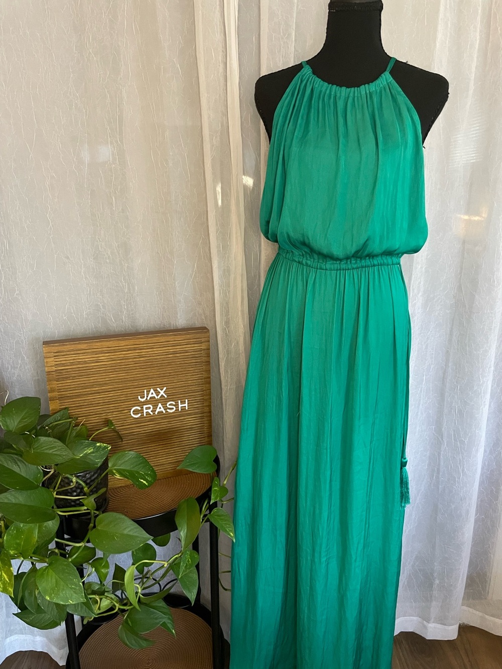 LOFT Teal Halter Maxi Dress